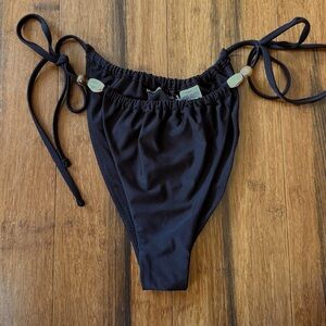abercrombie beaded low rise ruched tie side cheeky swim bottom